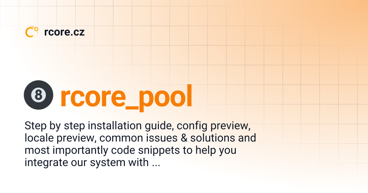 ‌🎱 rcore_pool | rcore.cz