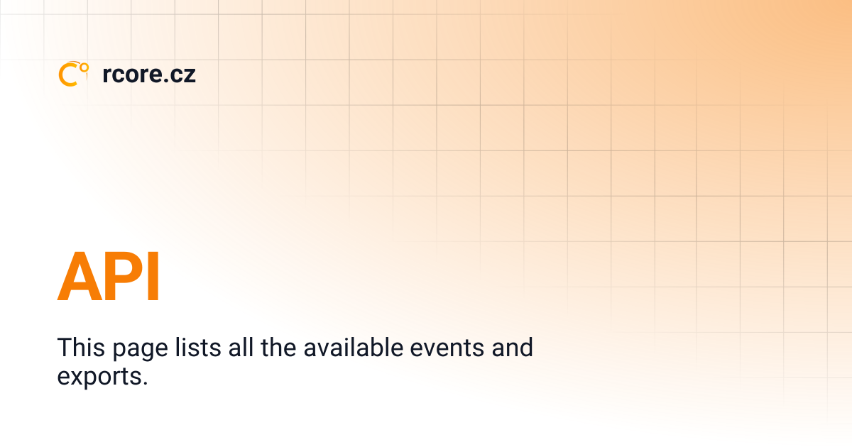 API | rcore.cz